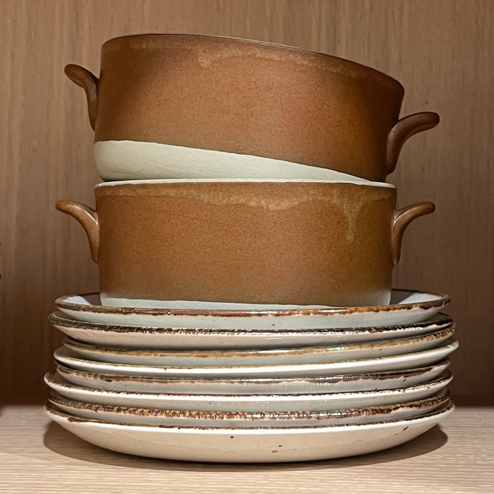 Vintage Japanese Stoneware Bowls | Set of 2
